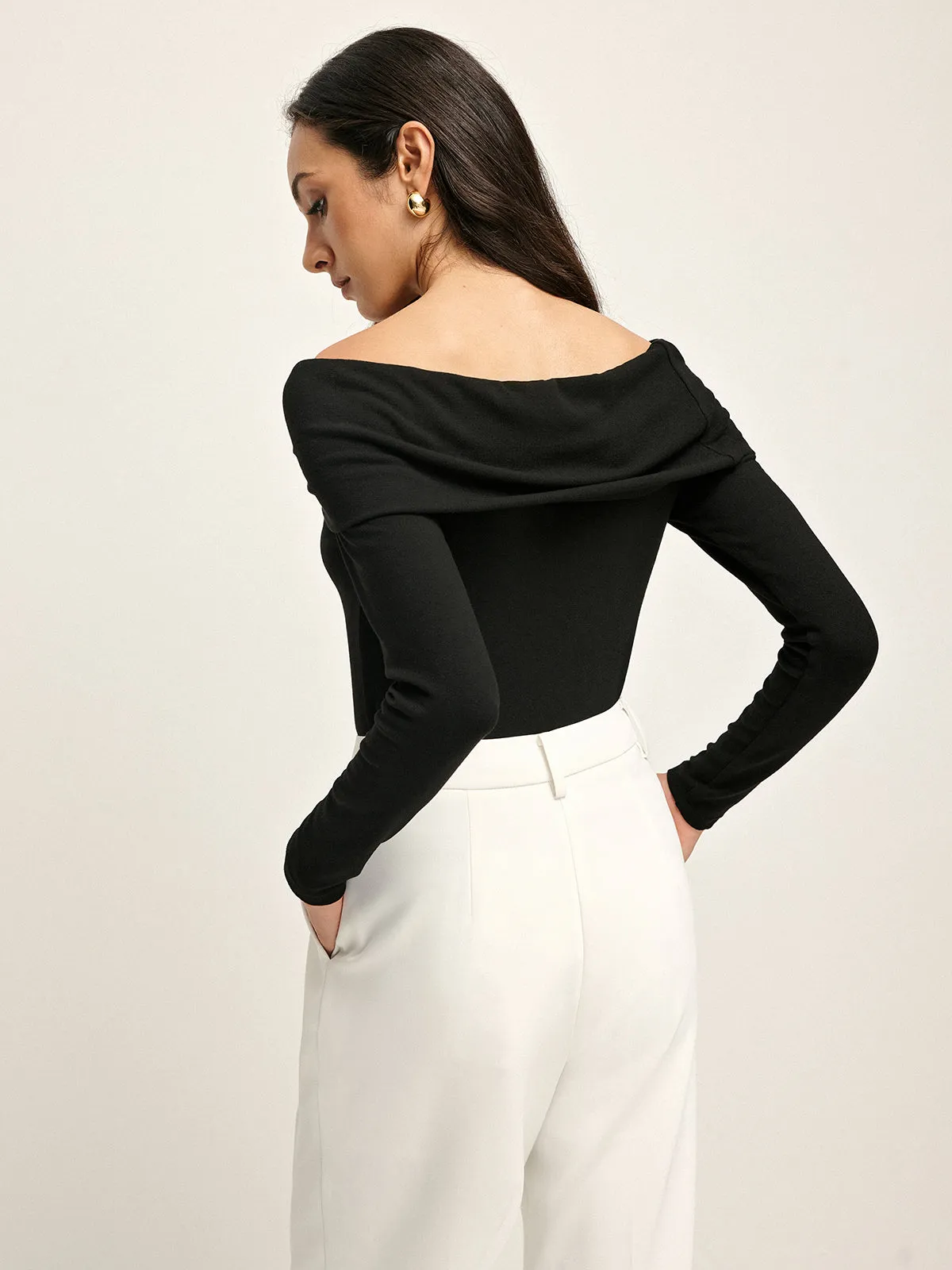 Pleated Off Shoulder Blouse