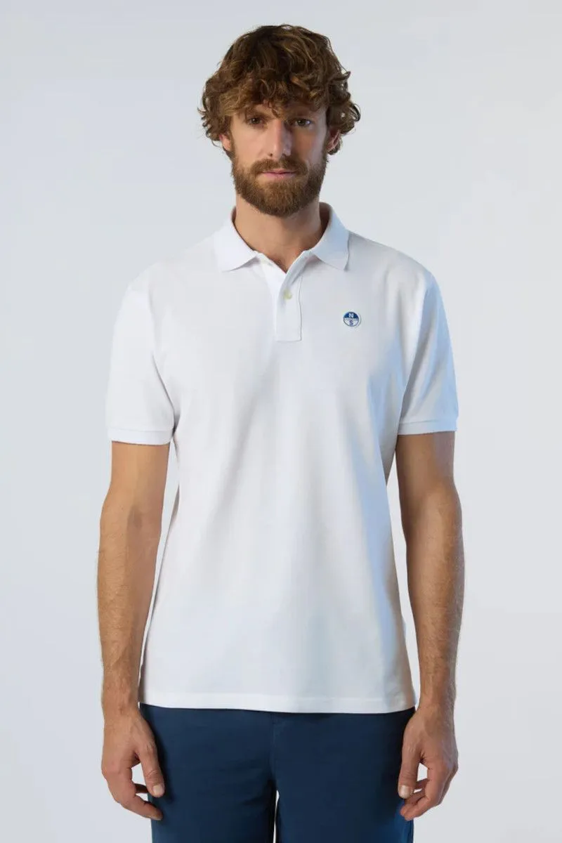 Polo con patch logo uomo Bianco