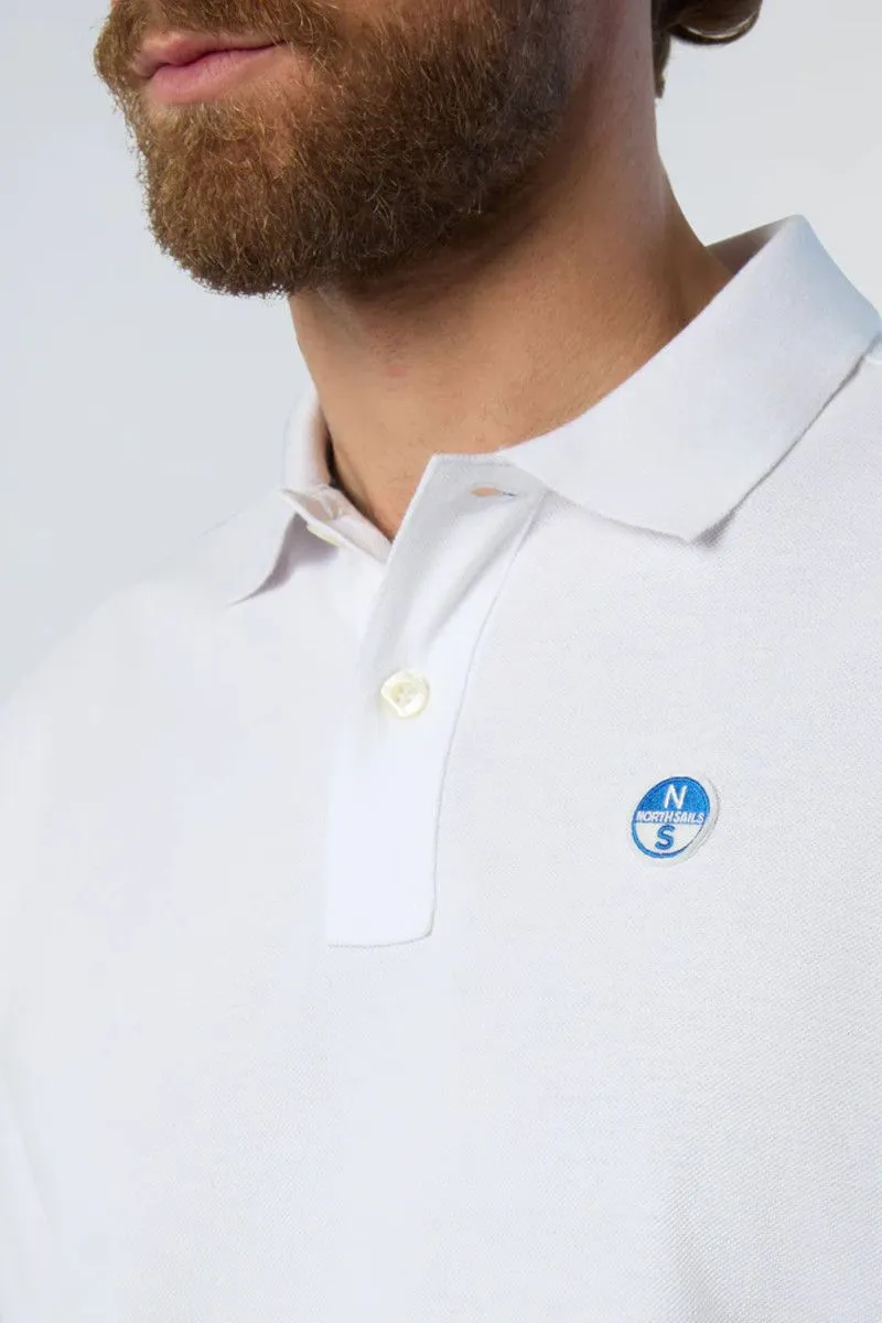 Polo con patch logo uomo Bianco