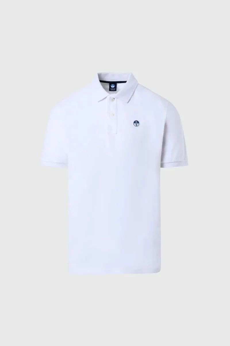 Polo con patch logo uomo Bianco