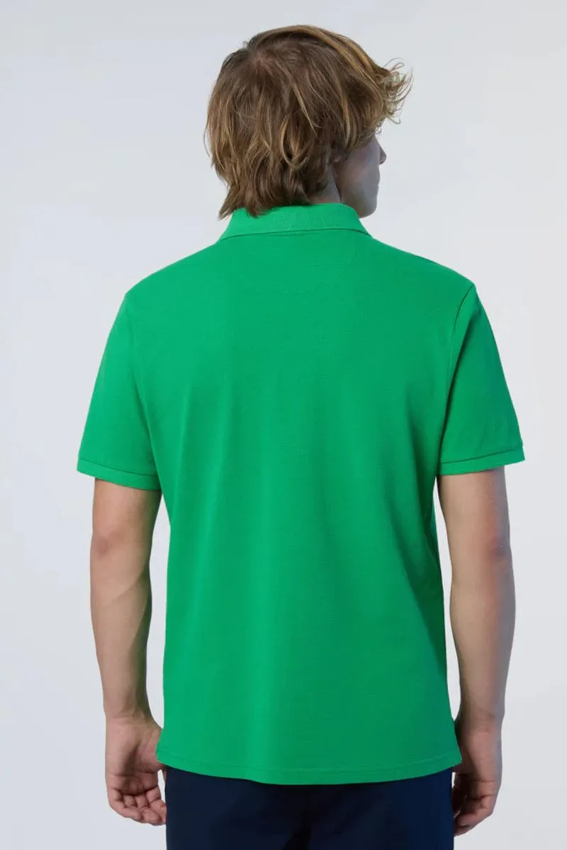 Polo con patch logo uomo Verde