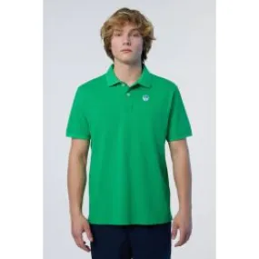 Polo con patch logo uomo Verde