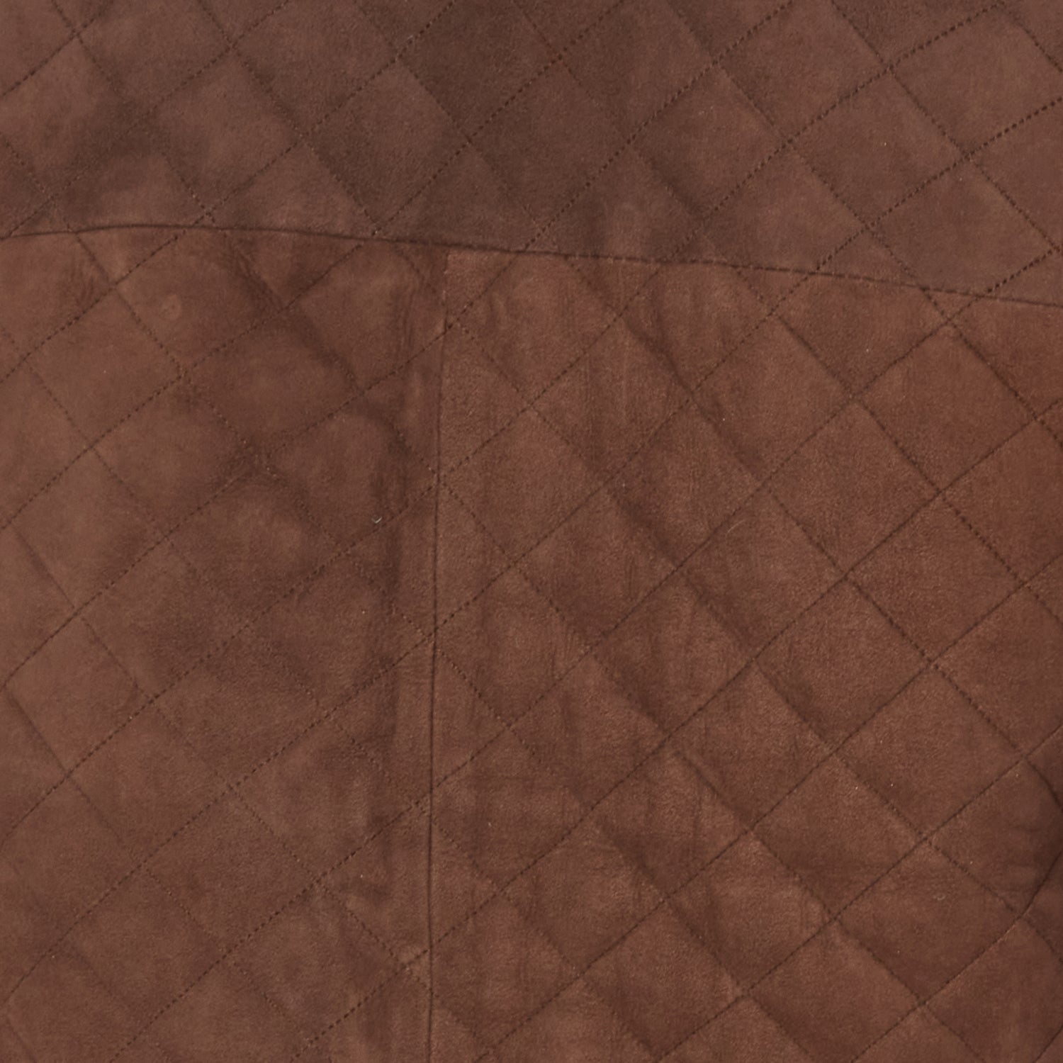 Quilted Suede Vest :: Brown