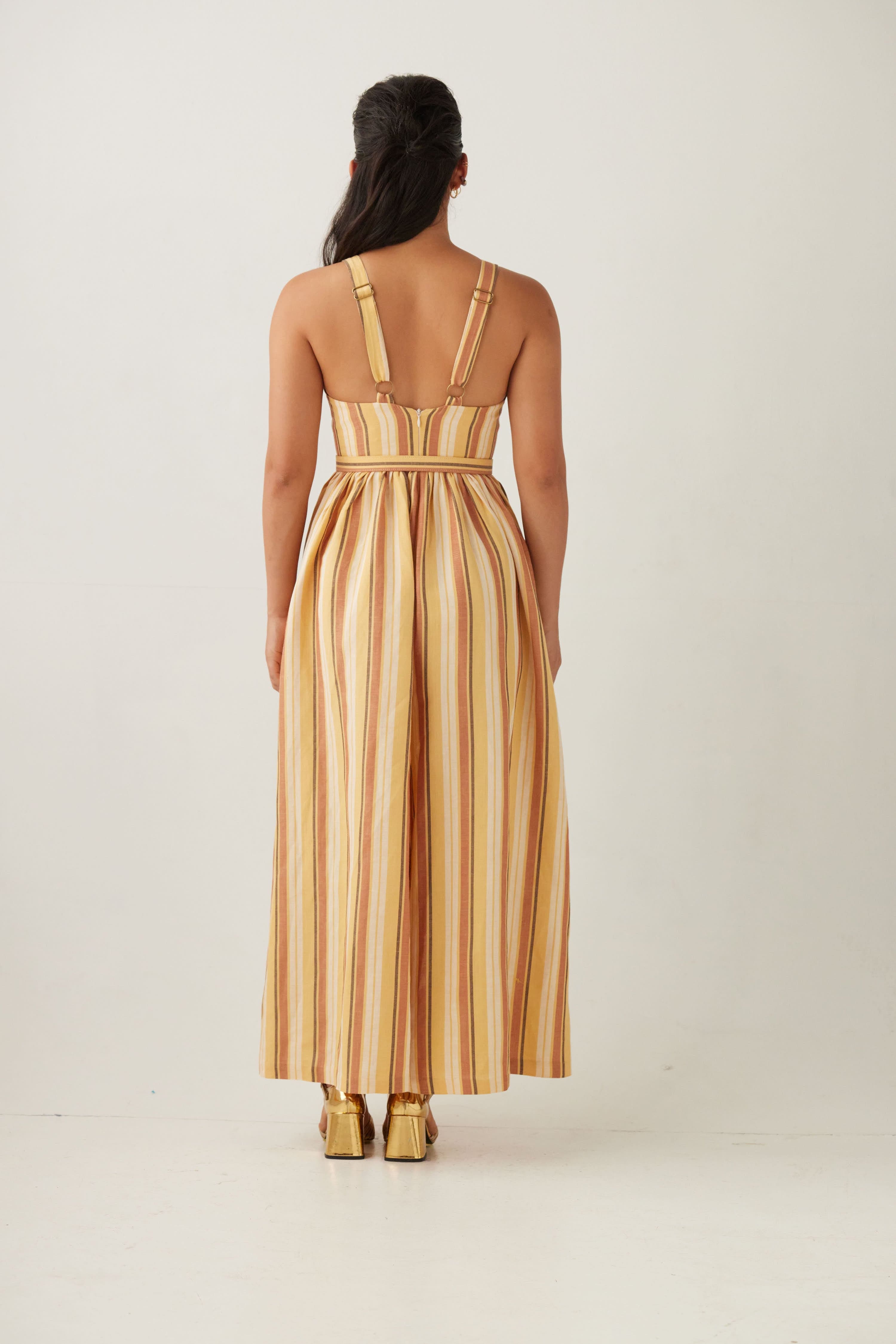 Quynh Jumpsuit in Tuscan Linen Stripe