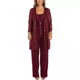 R&M Richards Womens Mesh 4PC Pant Suit