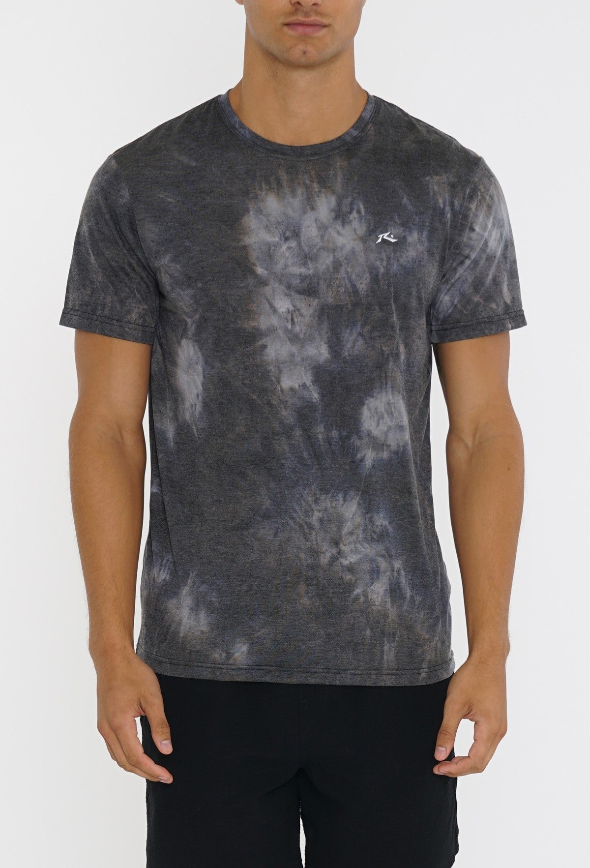 Rusty US HIGH TYED SHORT SLEEVE TEE - TYED BLACK