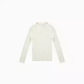 Rylee + Cru Ivory Long Sleeve Rib Tee