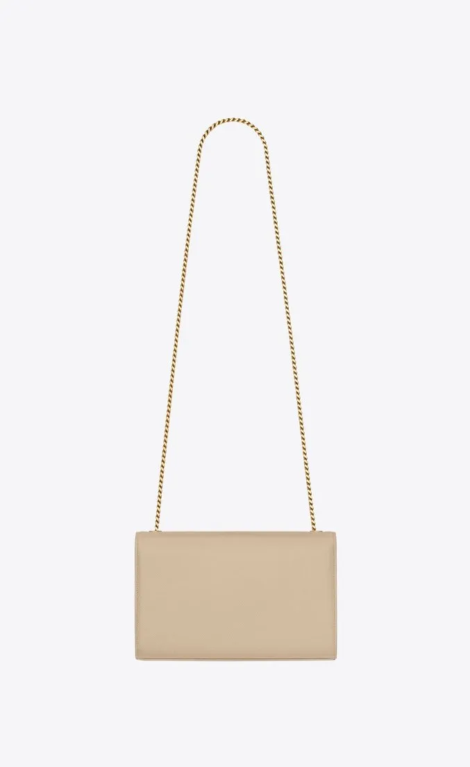 Saint Laurent Kate Medium in Grain De Poudre Embossed Leather Beige