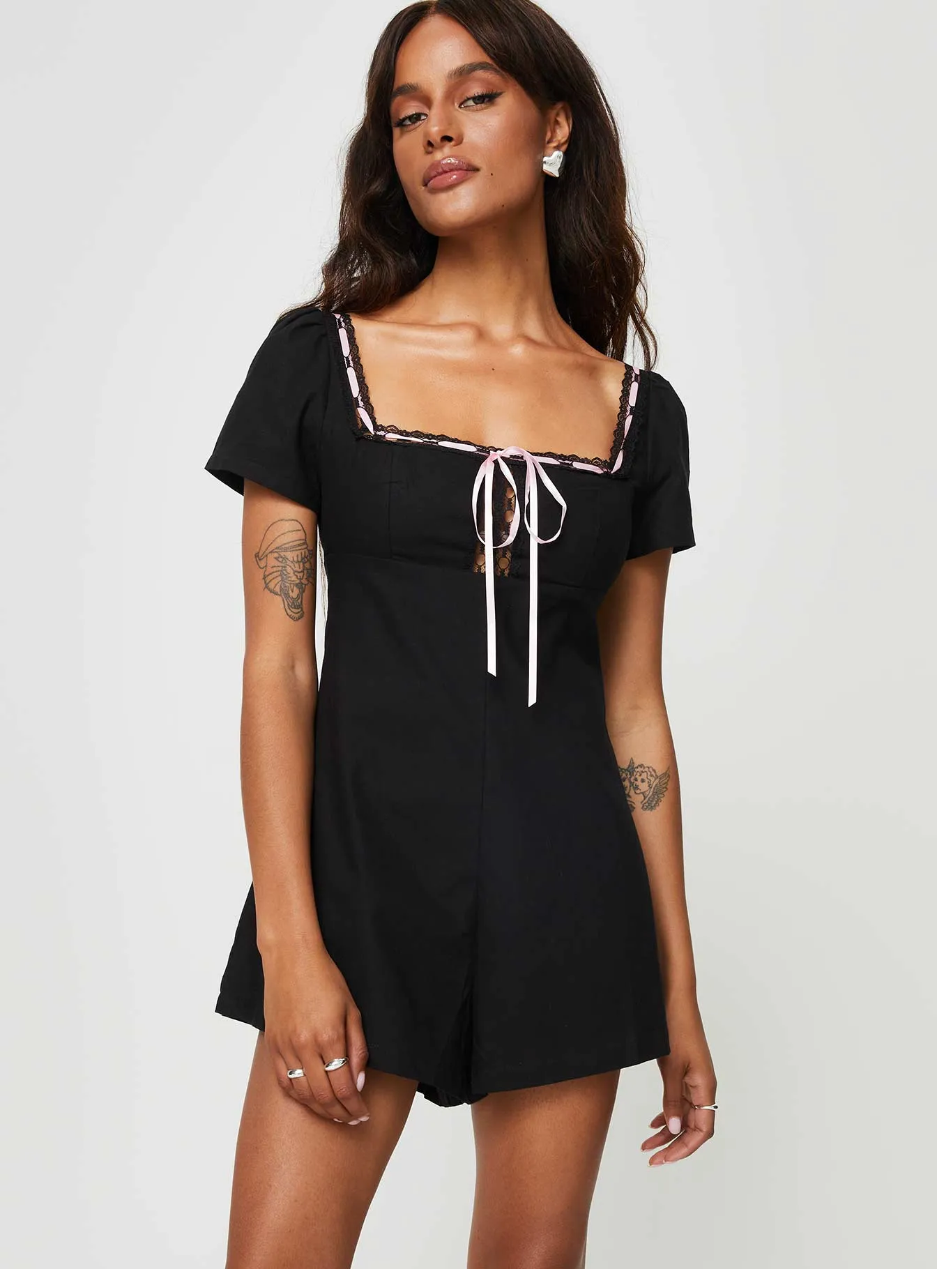 Sararae Playsuit Black