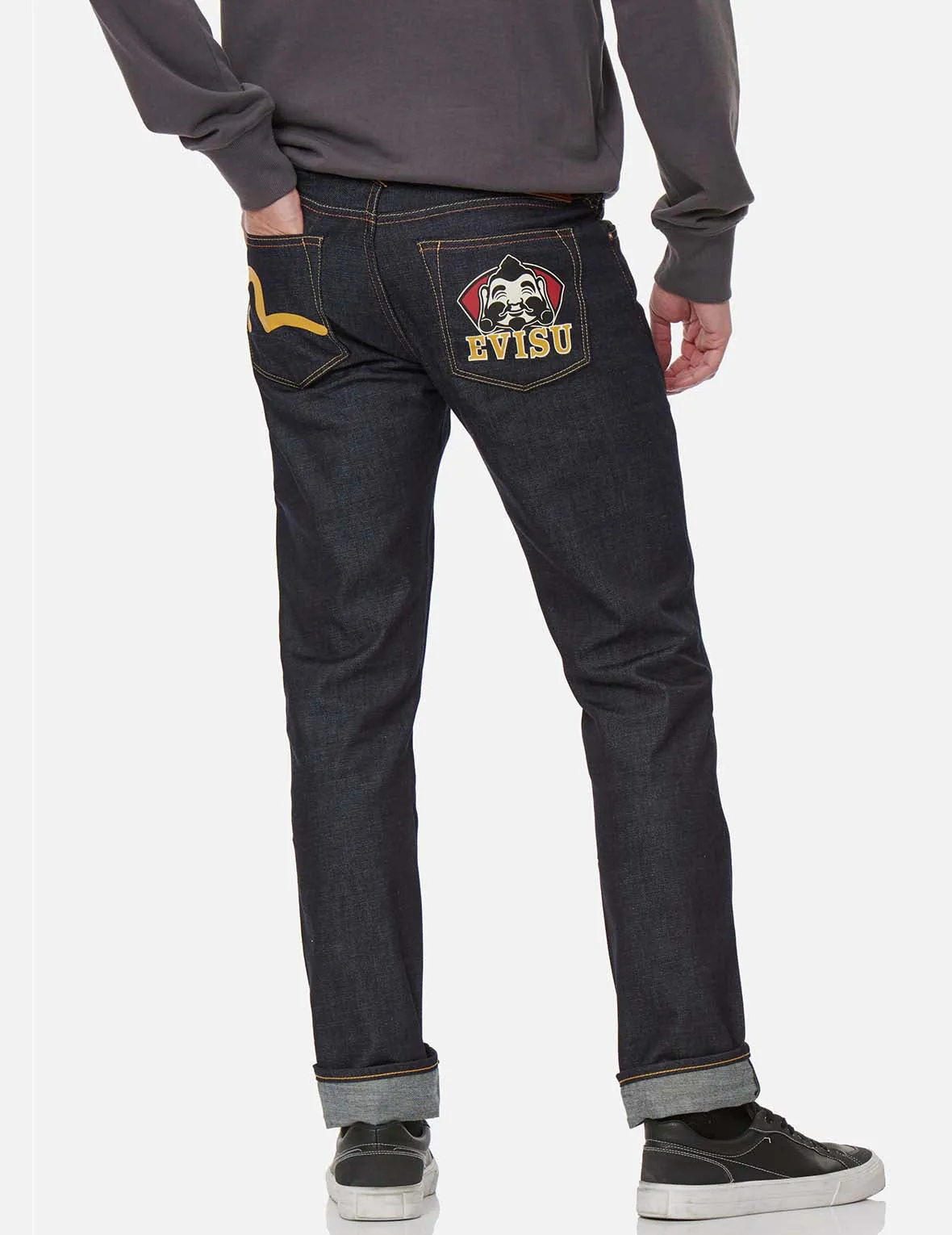 Seagull and Godhead Print Slim Fit Jeans #2010