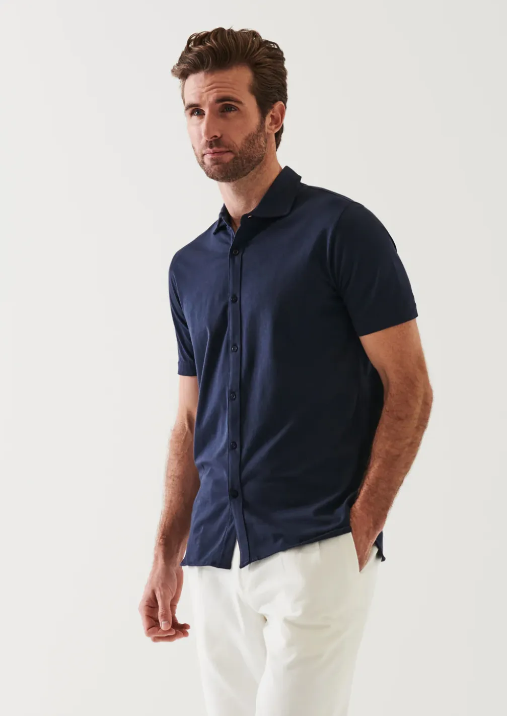 SHORT SLEEVE ICONIC BUTTON FRONT SHIRT