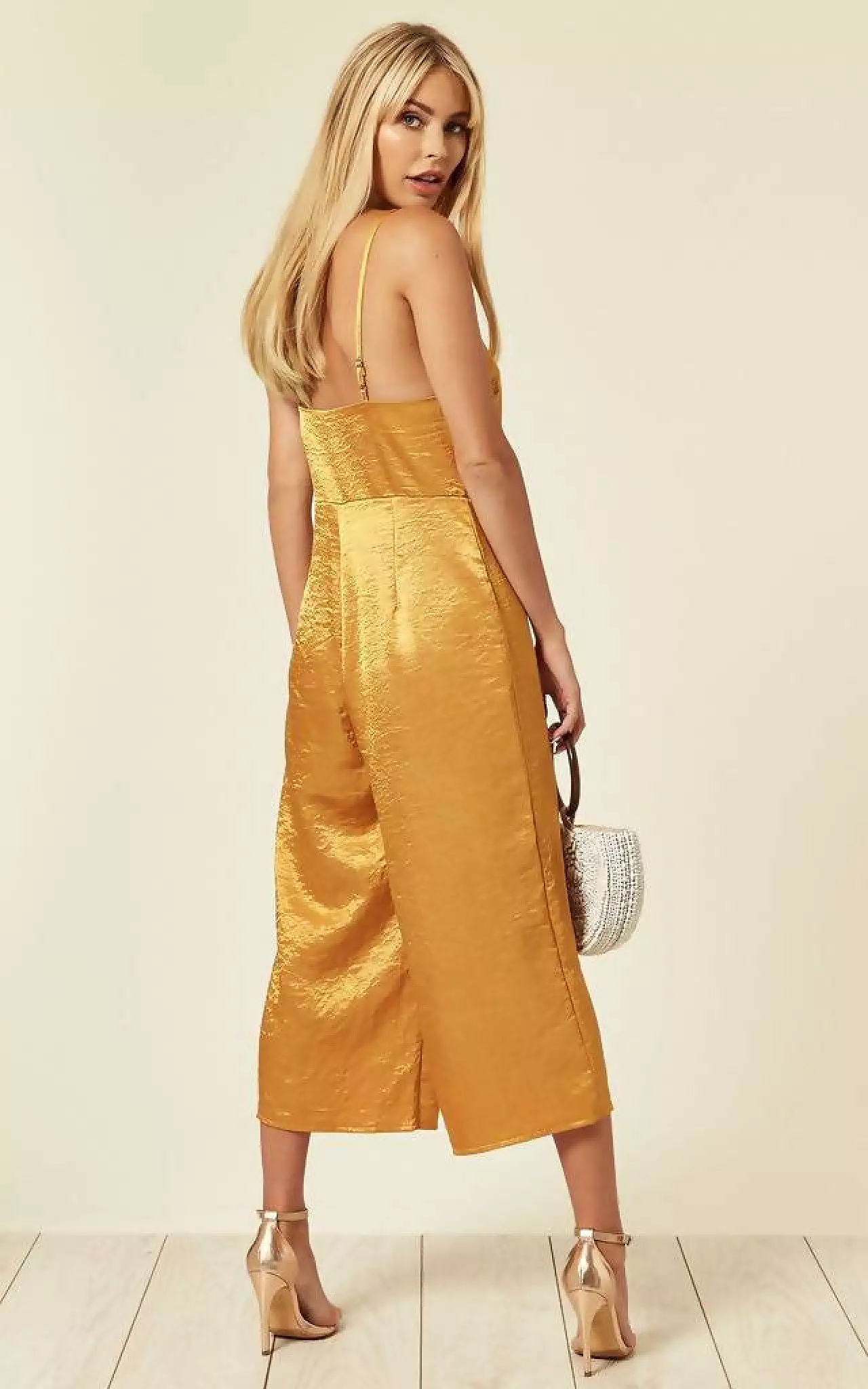 Slaytwins Celia Satin Strappy Culotte Jumpsuit