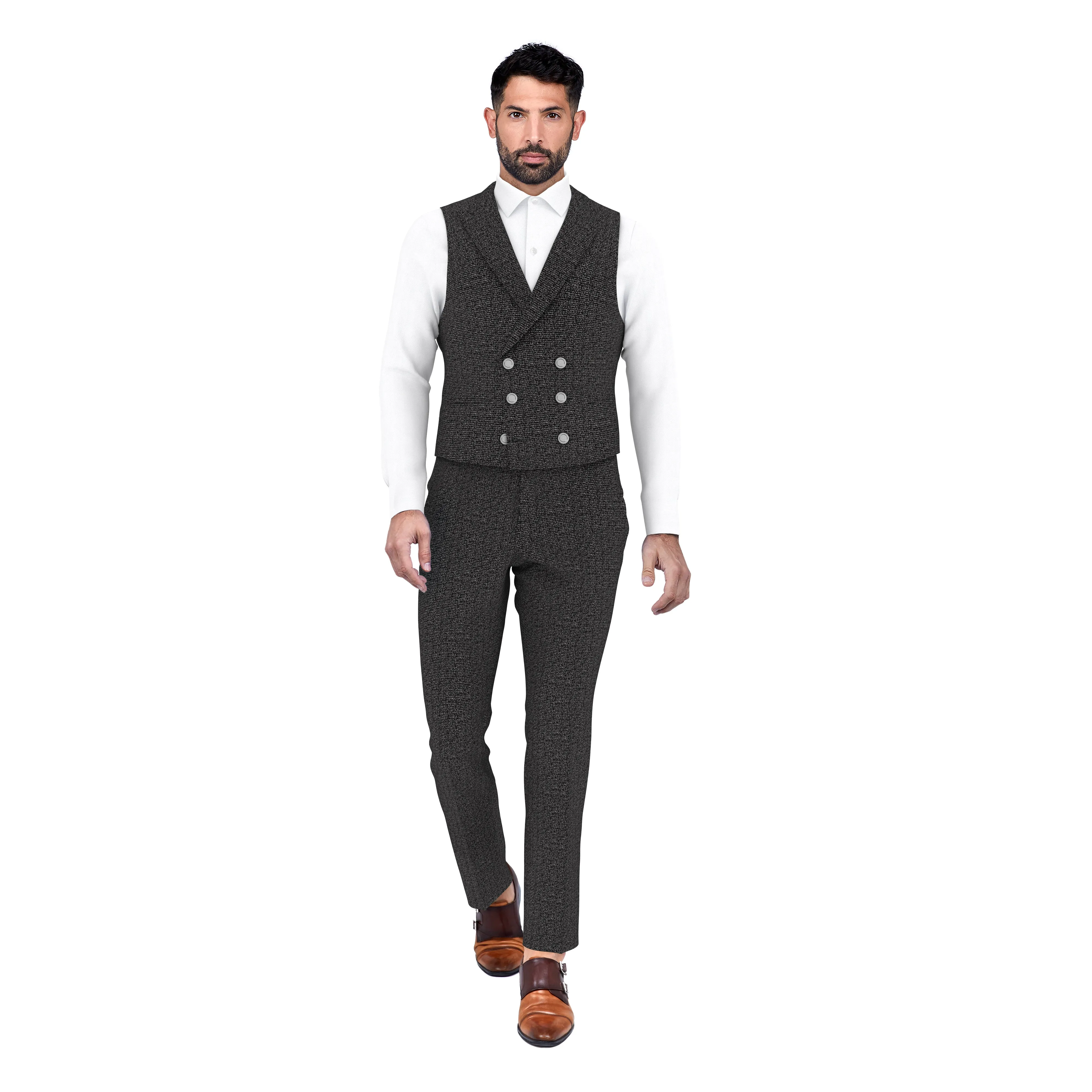 Snowy Specks Black Waistcoat