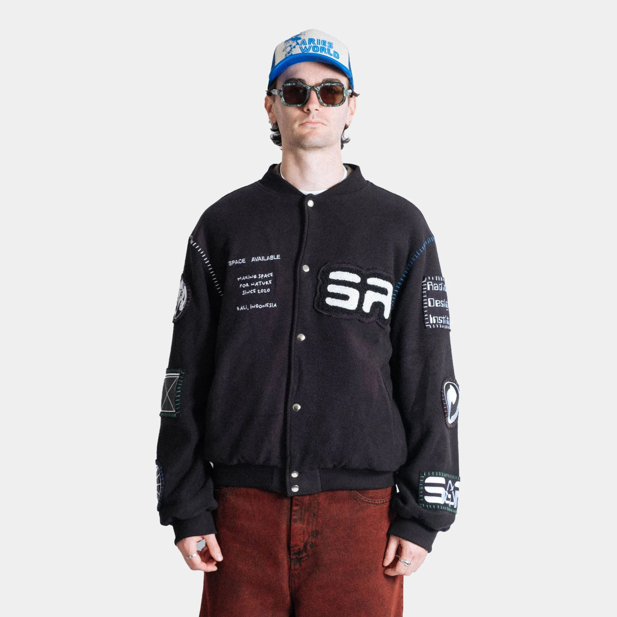 Space Available Studio Varsity Jacket - Black