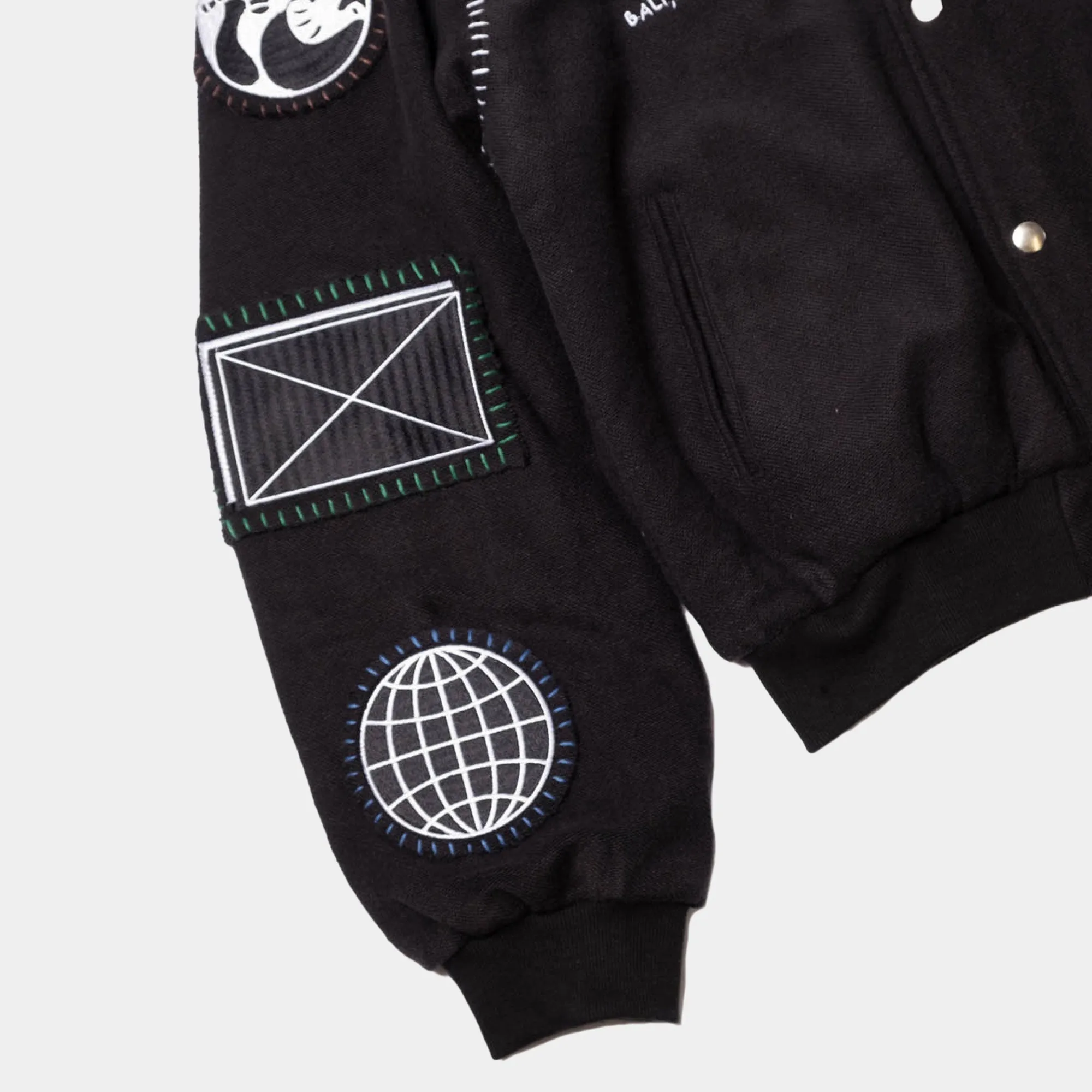 Space Available Studio Varsity Jacket - Black