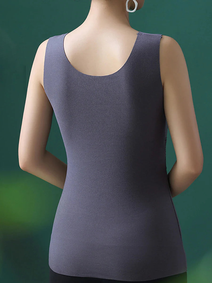 Stay Cozy and Chic in Women's Black Thermal Vest Underwear