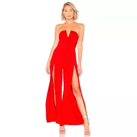 Strapless Sleeveless Slit Women Design Jumpsuits