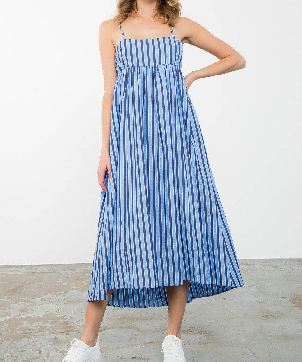 Stripe Midi Dress - Blue