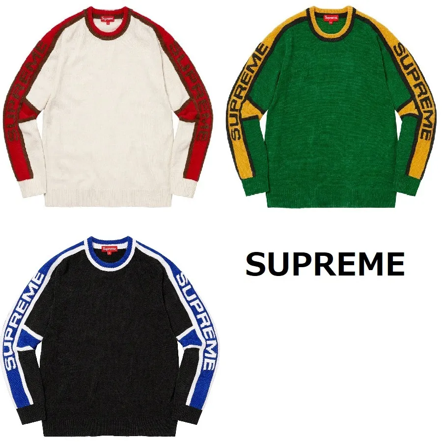 Supreme  |Unisex Street Style Plain Logo Skater Style Sweaters