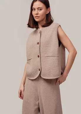 Taupe Cotton Waistcoat