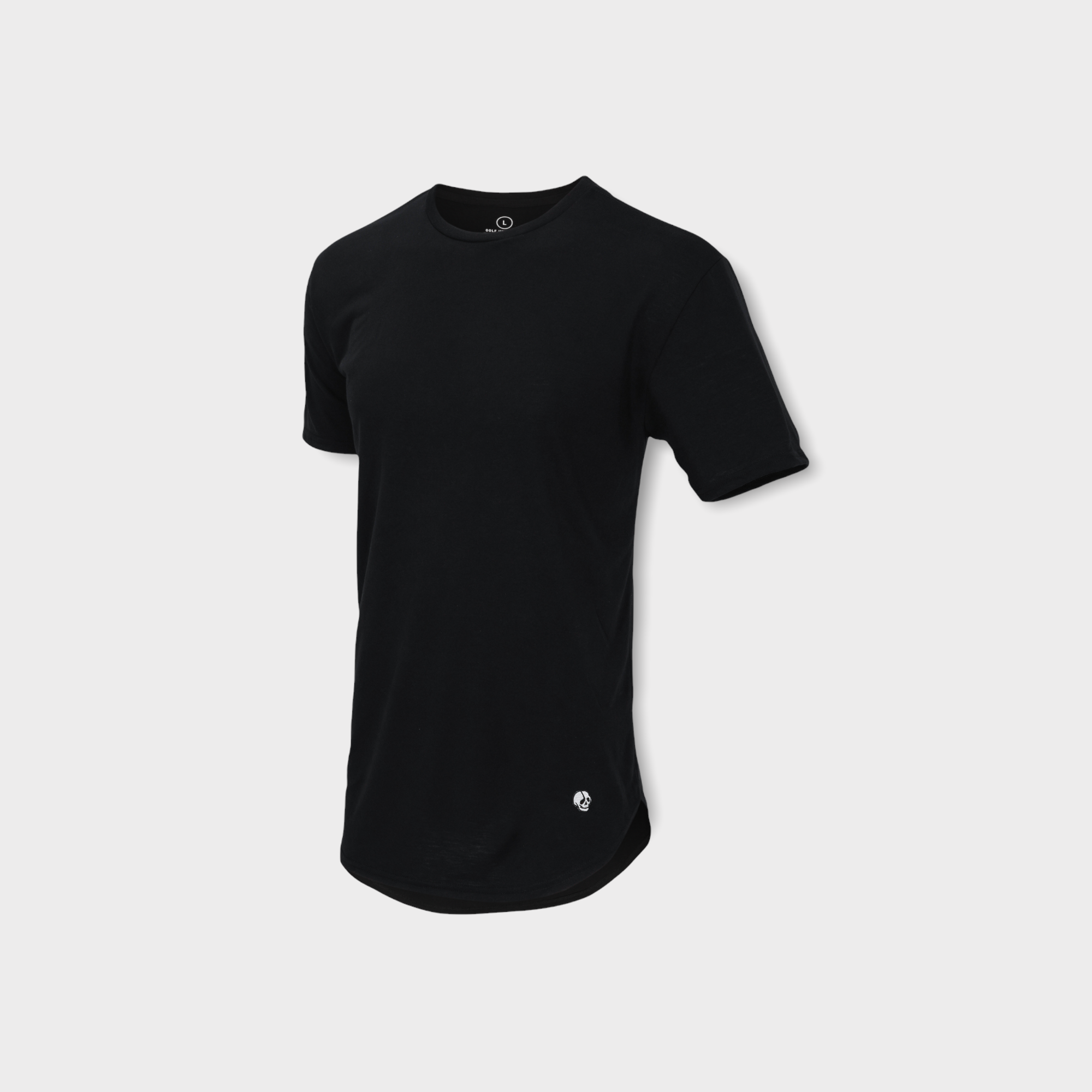 The Player Curved Hem Tee-Black