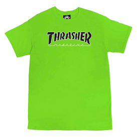 Thrasher Outlined Tee Lime/Black