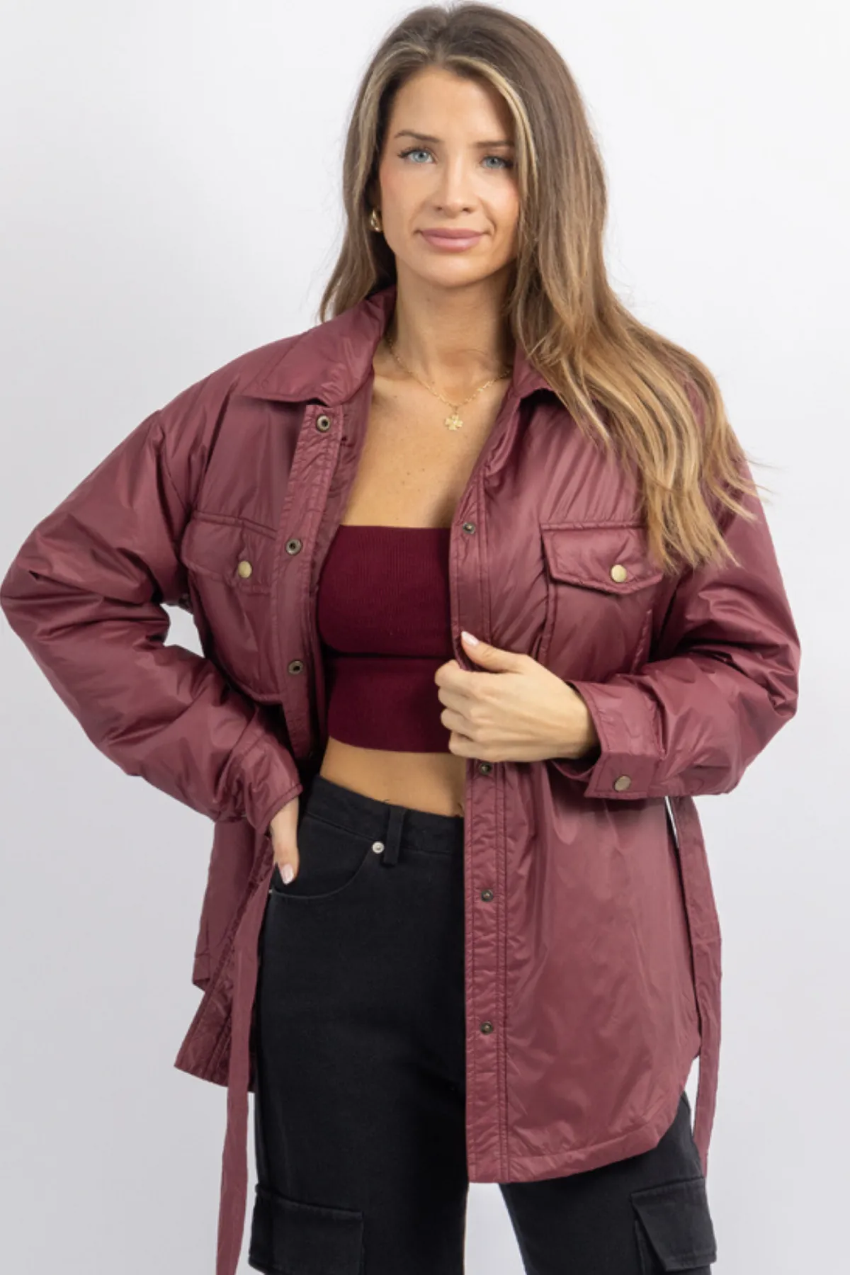 THROW + GO MERLOT SHIRT JACKET