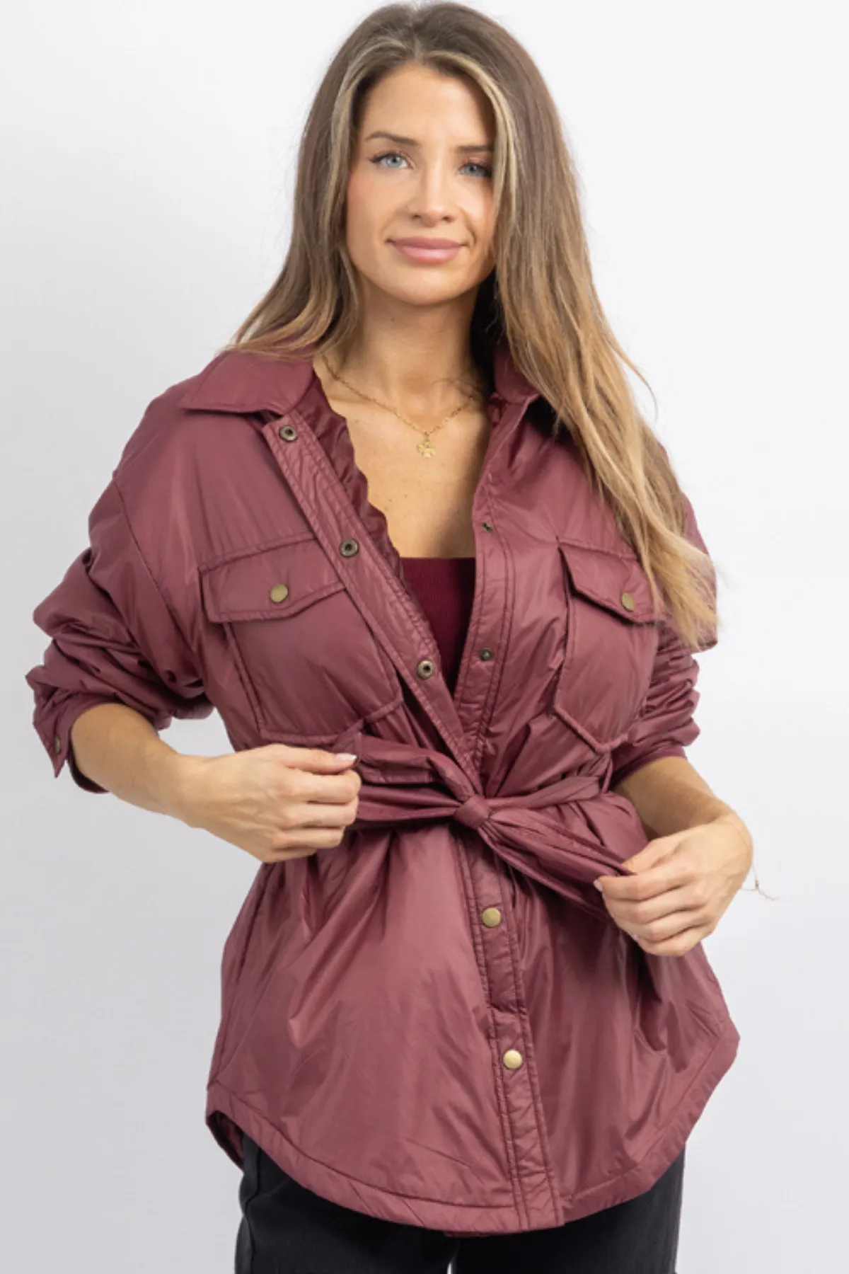 THROW + GO MERLOT SHIRT JACKET