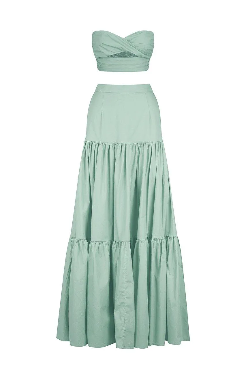 Top and Skirt Co-ord Ayla in Sage