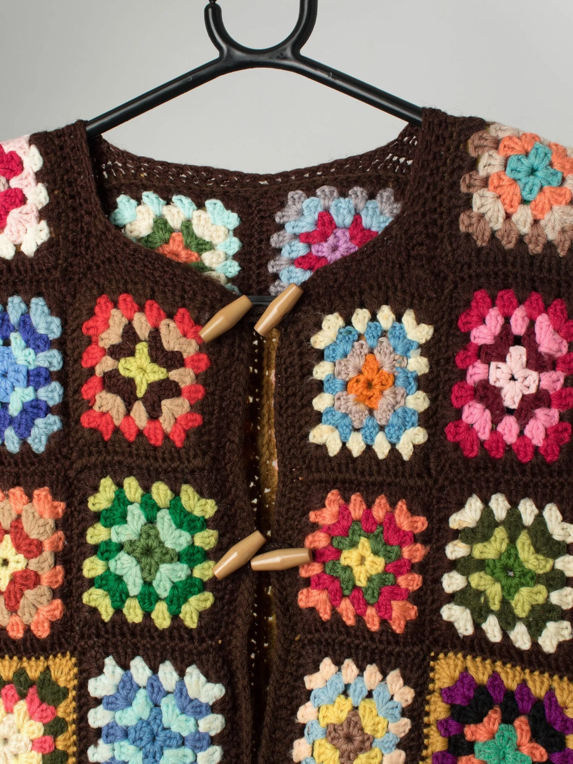 Vintage crochet waistcoat vest with stunning colours – Small / Medium