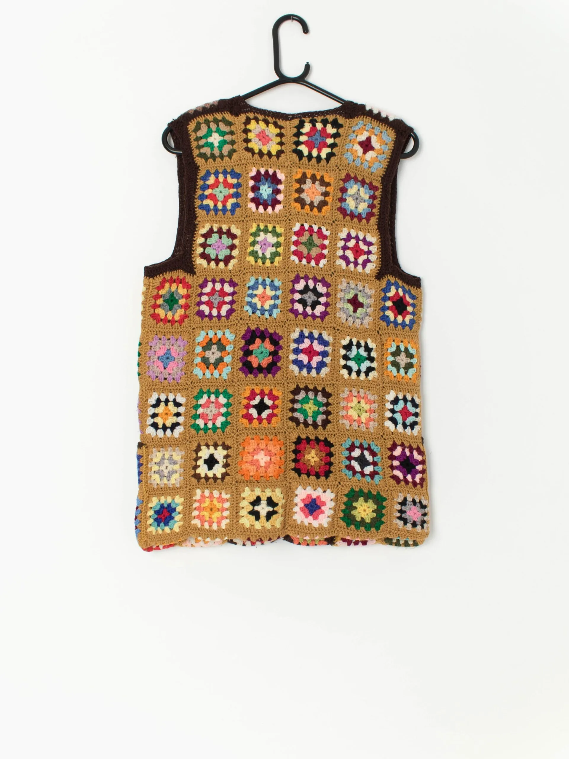 Vintage crochet waistcoat vest with stunning colours – Small / Medium