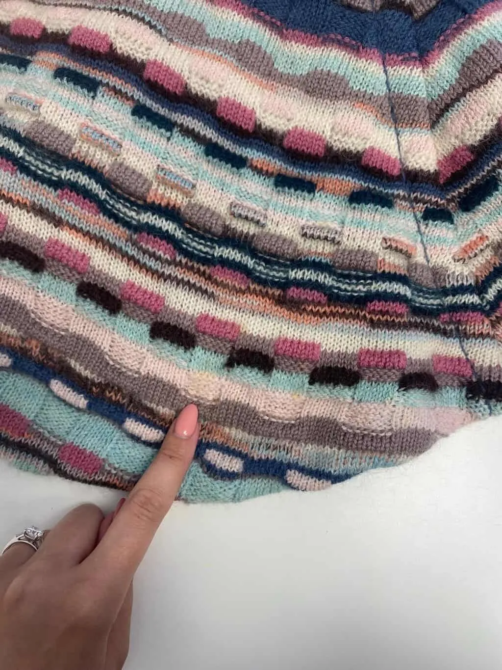 Vintage Missoni multicoloured 3D knit cape poncho – One size