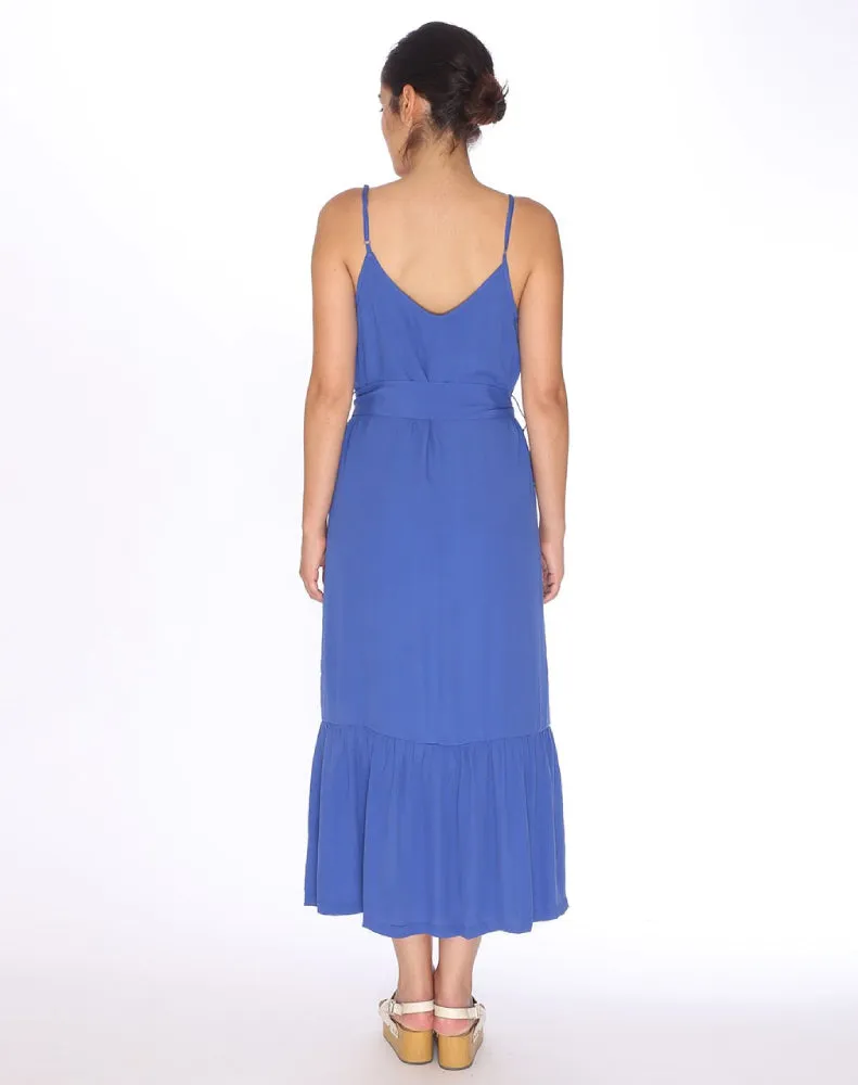 VISCOSE STEP DRESS BLUE