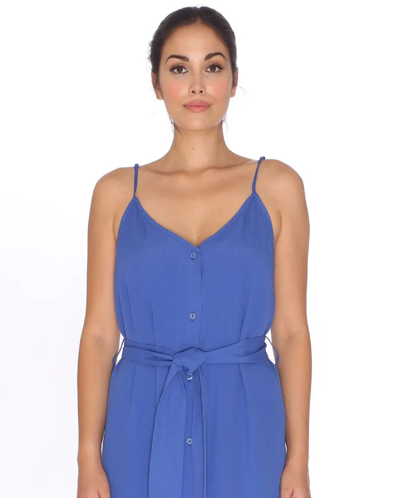 VISCOSE STEP DRESS BLUE