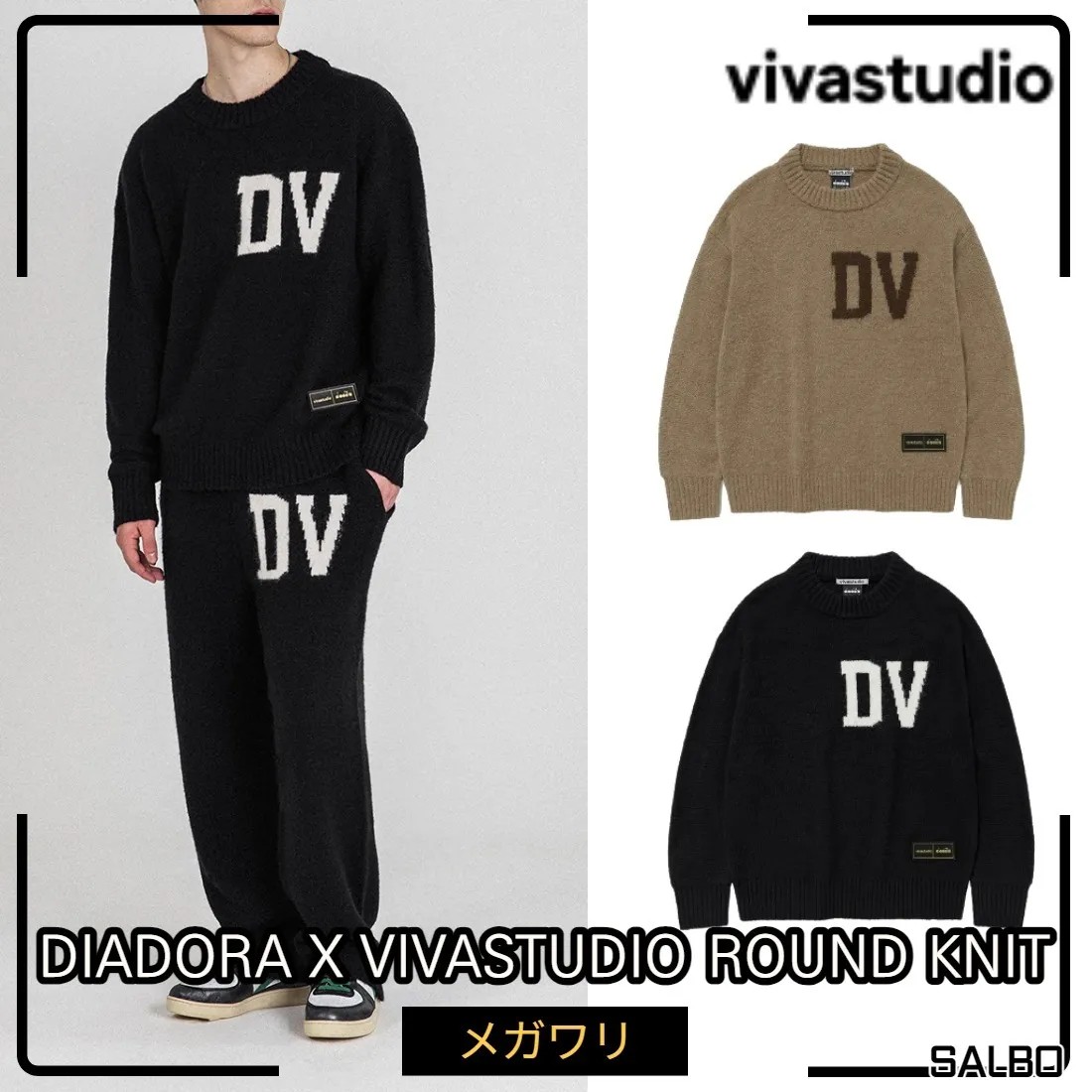 vivastudio  |Crew Neck Street Style Long Sleeves Logo Sweaters