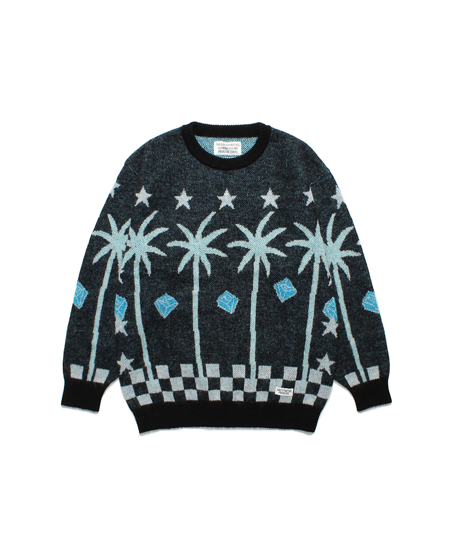 WACKO MARIA  |Crew Neck Wool Nylon Street Style Long Sleeves Logo Sweaters