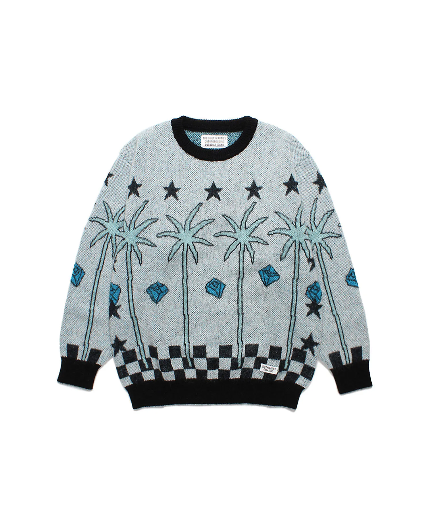 WACKO MARIA  |Crew Neck Wool Nylon Street Style Long Sleeves Logo Sweaters