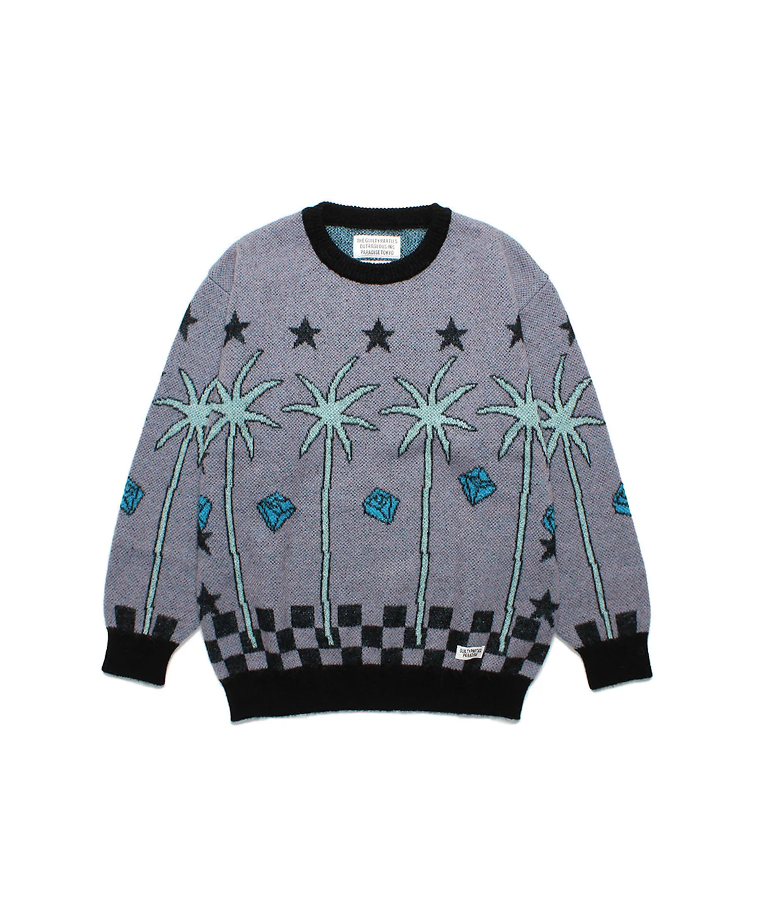 WACKO MARIA  |Crew Neck Wool Nylon Street Style Long Sleeves Logo Sweaters