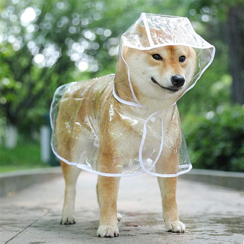 Waterproof Pet Raincoat Puppy Teddy Large Dog Rain Out Clothes Transparent Raining Coat Breathable Lightweight Dog Rain Poncho