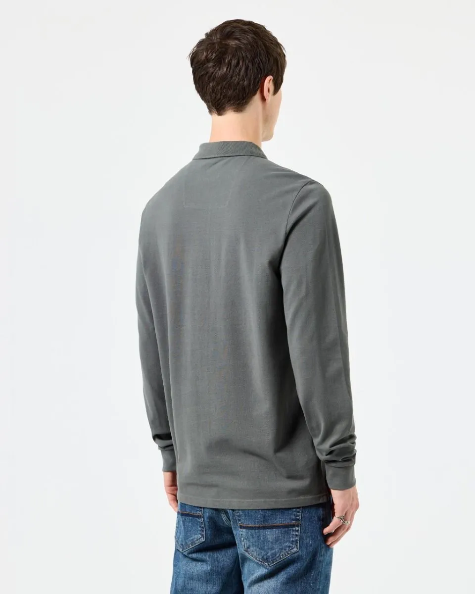 Weekend Offender Dice Long Sleeve Polo Shirt Zinc