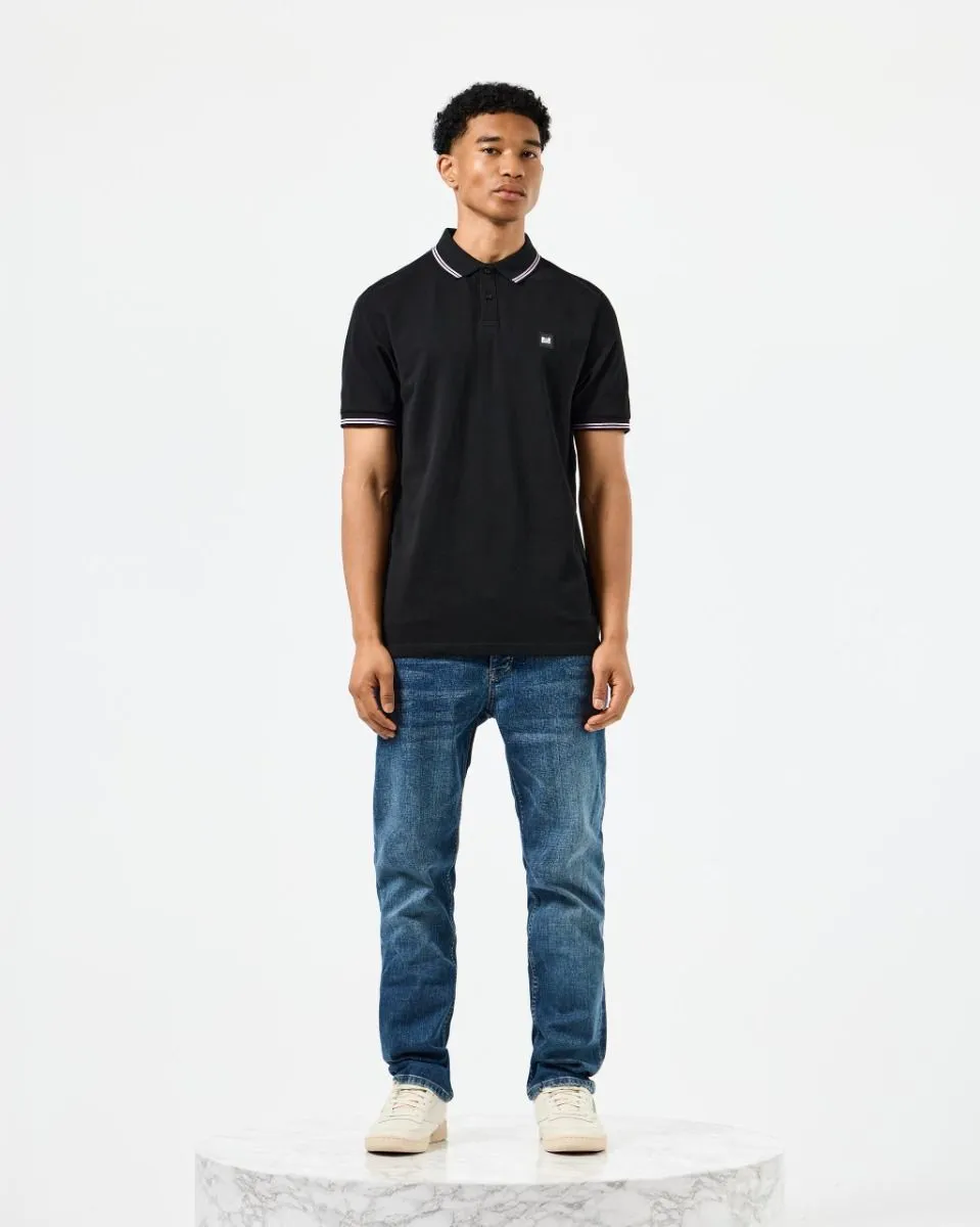 Weekend Offender Farina Double Tipped Polo Shirt Black Snap Dragon