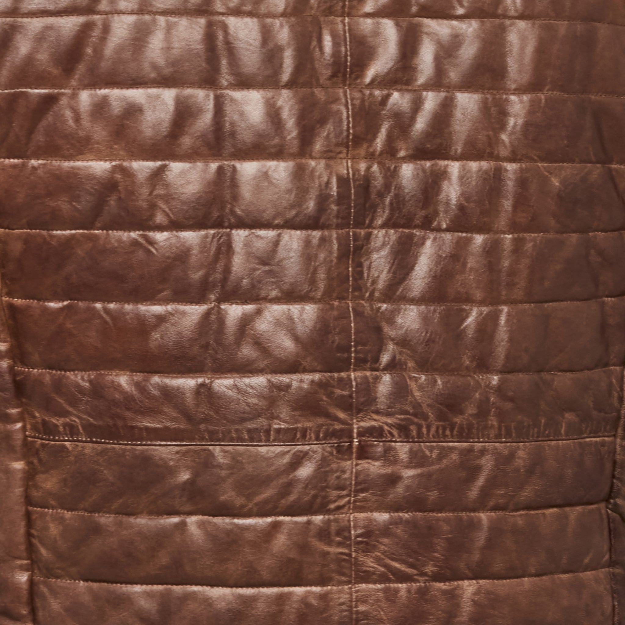 Western Yoke Leather Vest :: Cognac