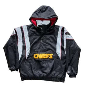 WESTSIDE STOREY VINTAGE | VINTAGE Y2K STARTER THURSDAY NIGHT FOOTBALL SPECIAL EDITION KC CHIEFS PUFFER JACKET - BLACK