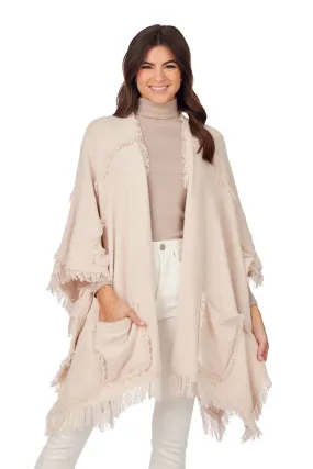 Whit Fringe Poncho