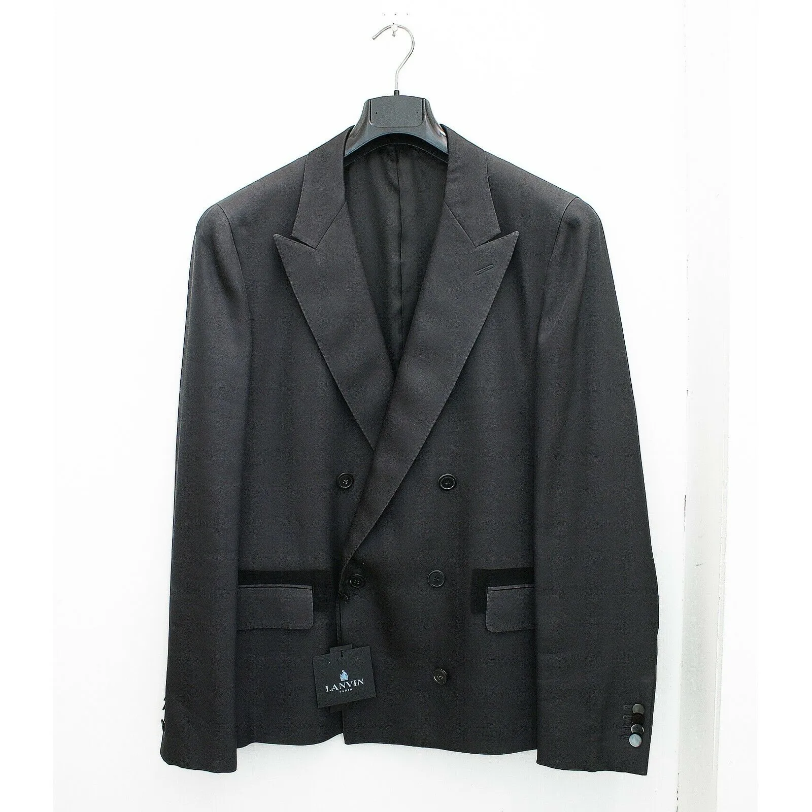 Wool & Silk Blend Double Breasted Dinner Jacket Blazer