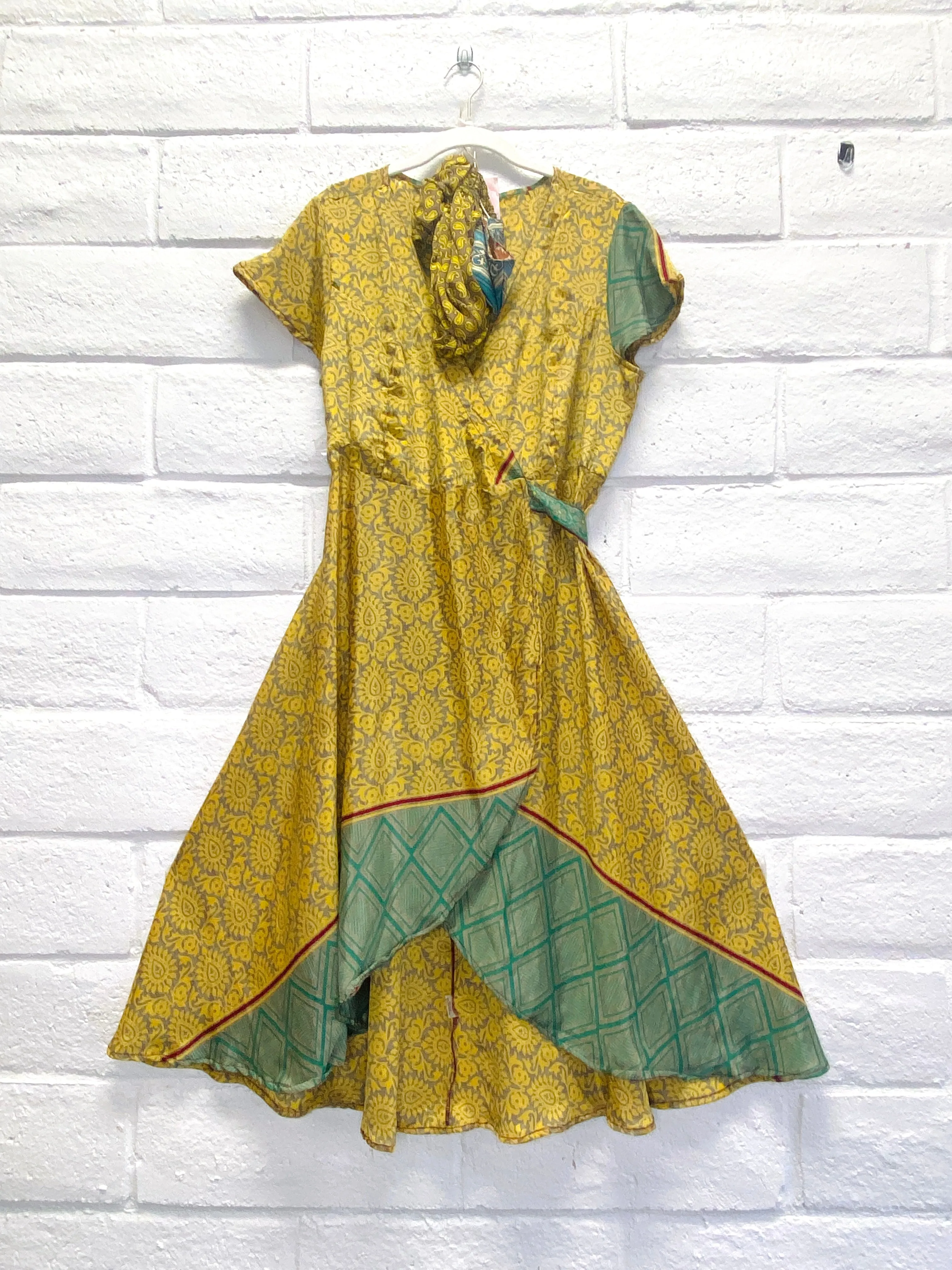 Wrap Dress - L - Mellow Yellow